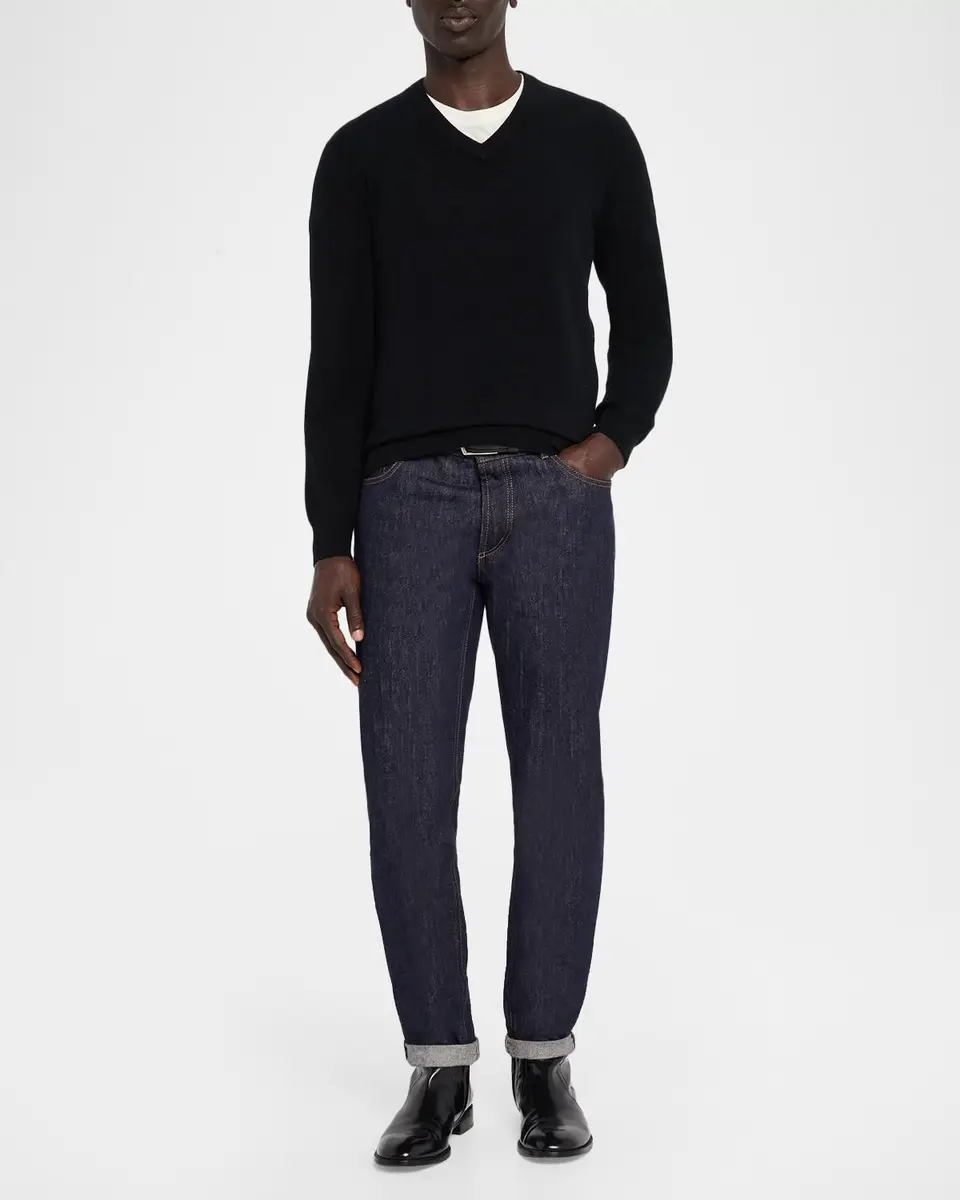 Neiman Marcus Cashmere Collection Men's Cashmere V-Neck Sweater | Thumbnail 2 Neiman Marcus Cashmere Collection Men's Cashmere V-Neck Sweater | Thumbnail 2