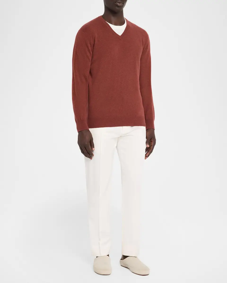 Neiman Marcus Cashmere Collection Men's Cashmere V-Neck Sweater | Thumbnail 2 Neiman Marcus Cashmere Collection Men's Cashmere V-Neck Sweater | Thumbnail 2