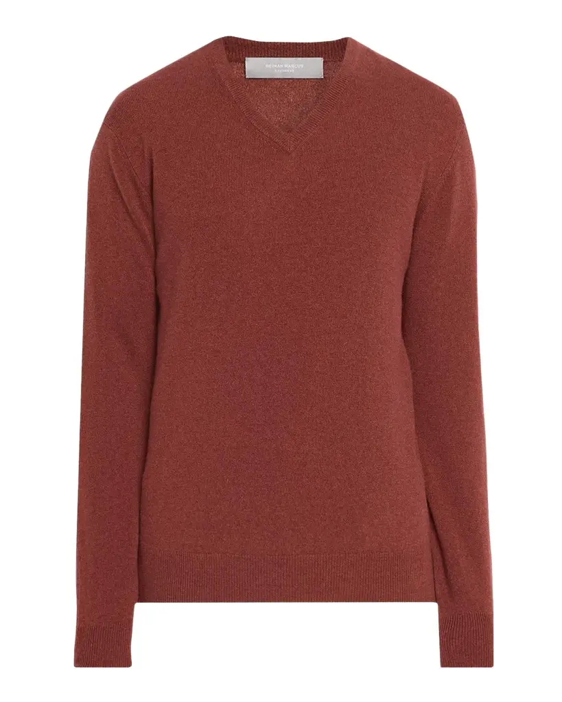 Neiman Marcus Cashmere Collection Men's Cashmere V-Neck Sweater