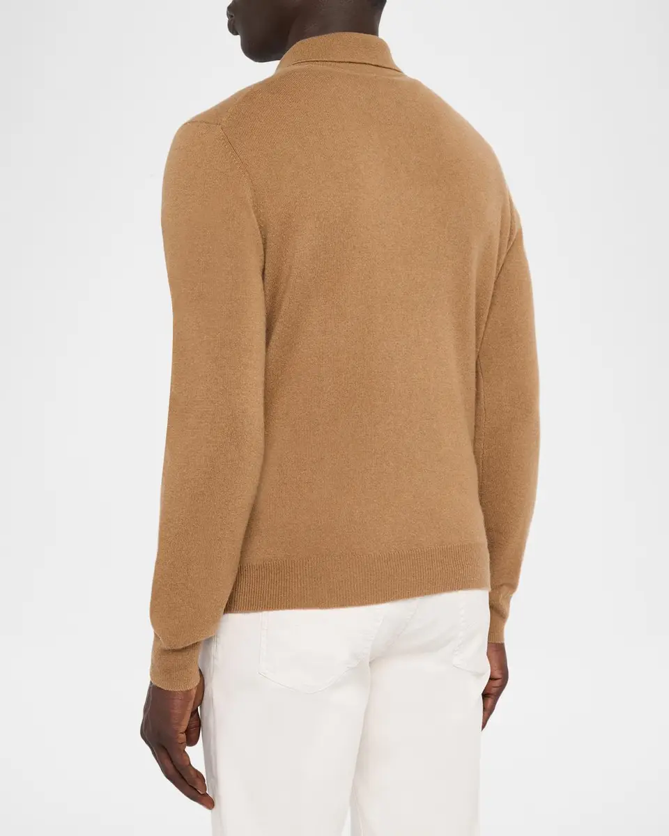 Neiman Marcus Cashmere Collection Men's Cashmere Melange Polo Sweater | Thumbnail 3 Neiman Marcus Cashmere Collection Men's Cashmere Melange Polo Sweater | Thumbnail 3