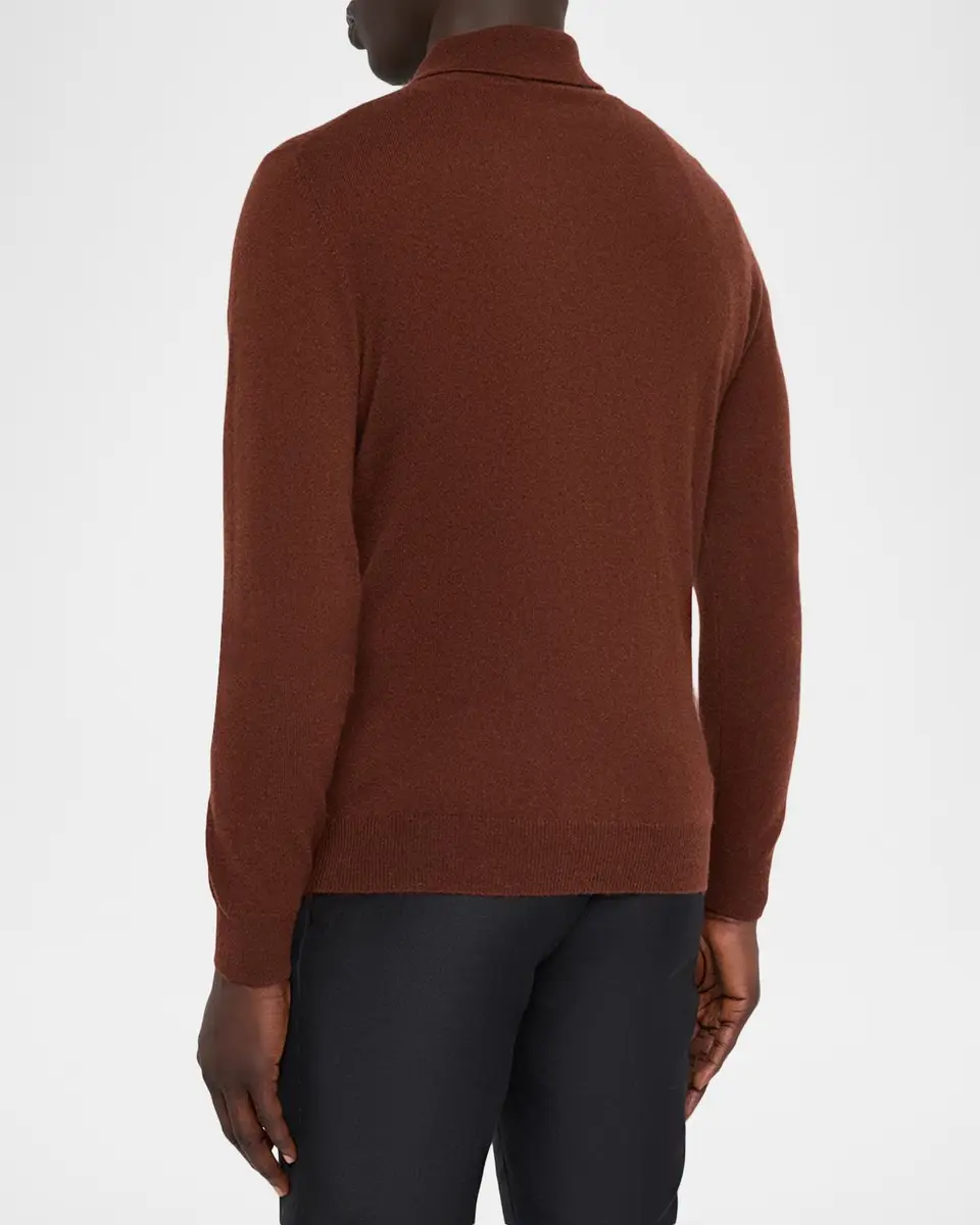 Neiman Marcus Cashmere Collection Men's Cashmere Melange Polo Sweater | Thumbnail 3 Neiman Marcus Cashmere Collection Men's Cashmere Melange Polo Sweater | Thumbnail 3
