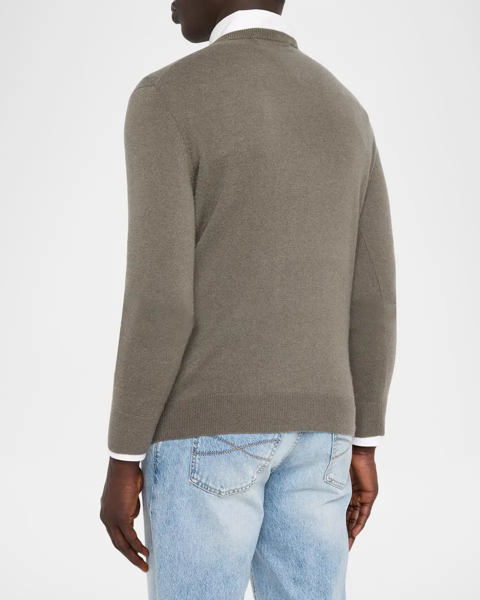 Neiman Marcus Cashmere Collection Men's Cashmere Crewneck Sweater | Thumbnail 3 Neiman Marcus Cashmere Collection Men's Cashmere Crewneck Sweater | Thumbnail 3