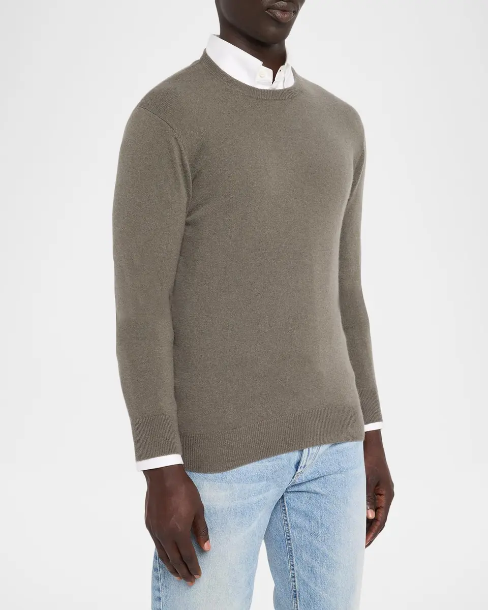 Neiman Marcus Cashmere Collection Men's Cashmere Crewneck Sweater | Thumbnail 4 Neiman Marcus Cashmere Collection Men's Cashmere Crewneck Sweater | Thumbnail 4