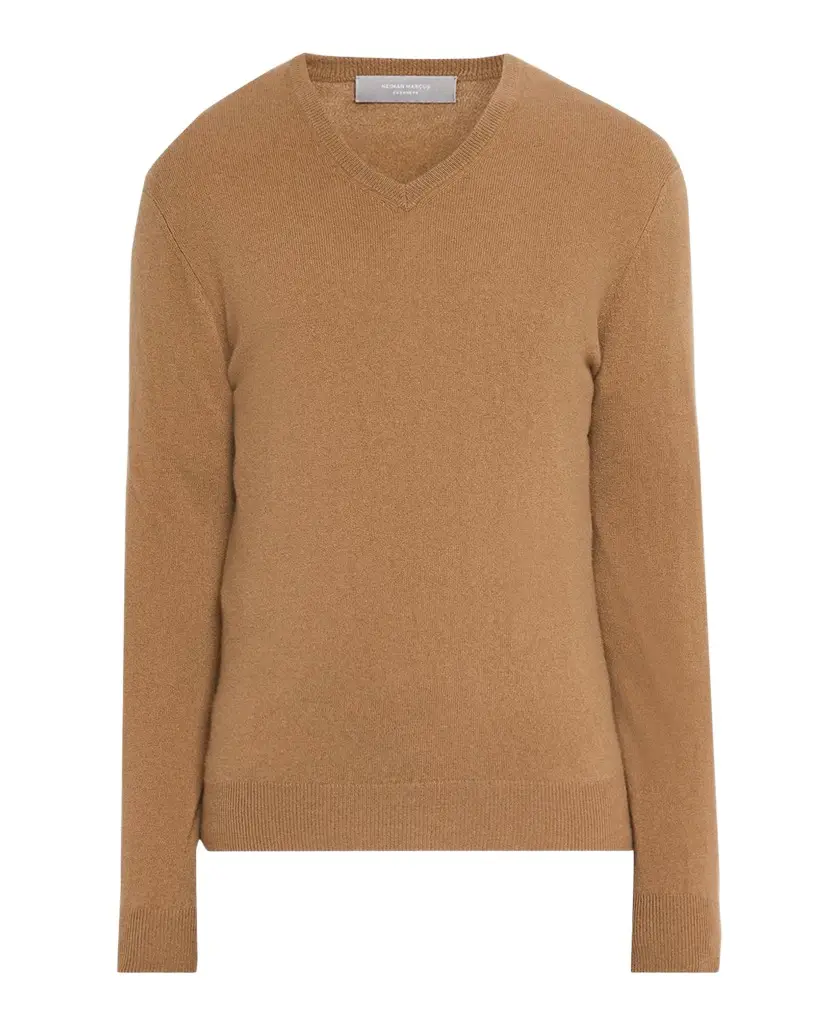 Neiman Marcus Cashmere Collection Men's Cashmere V-Neck Sweater