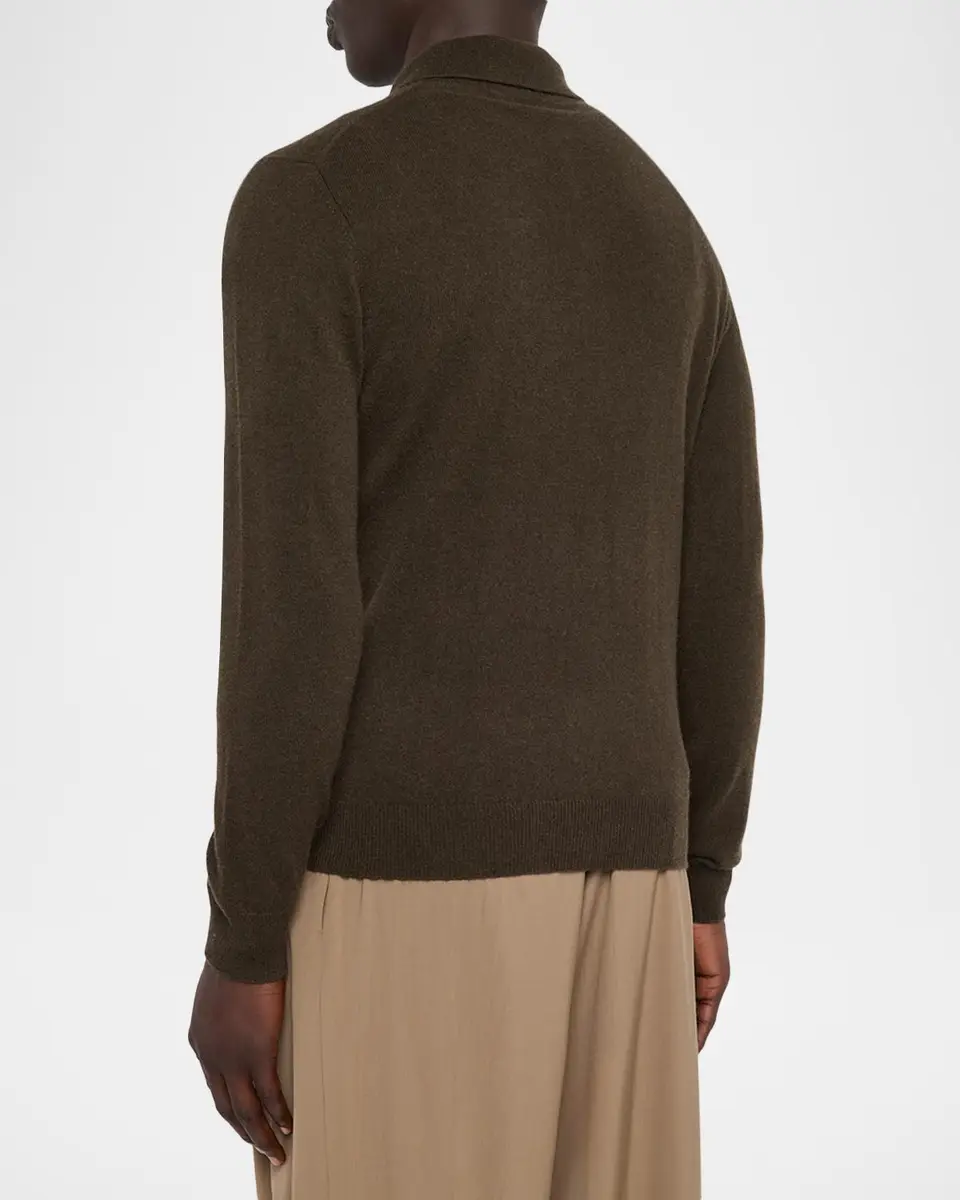 Neiman Marcus Cashmere Collection Men's Cashmere Melange Polo Sweater | Thumbnail 3 Neiman Marcus Cashmere Collection Men's Cashmere Melange Polo Sweater | Thumbnail 3