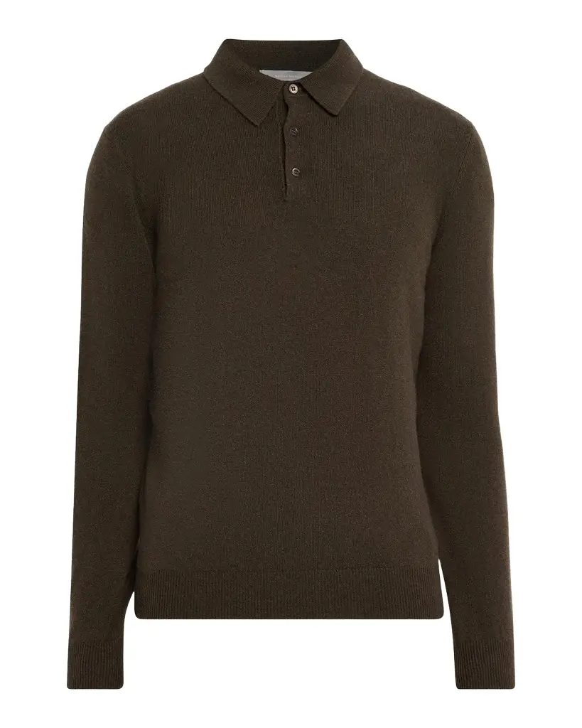 Men's Cashmere Melange Polo Sweater Men's Cashmere Melange Polo Sweater