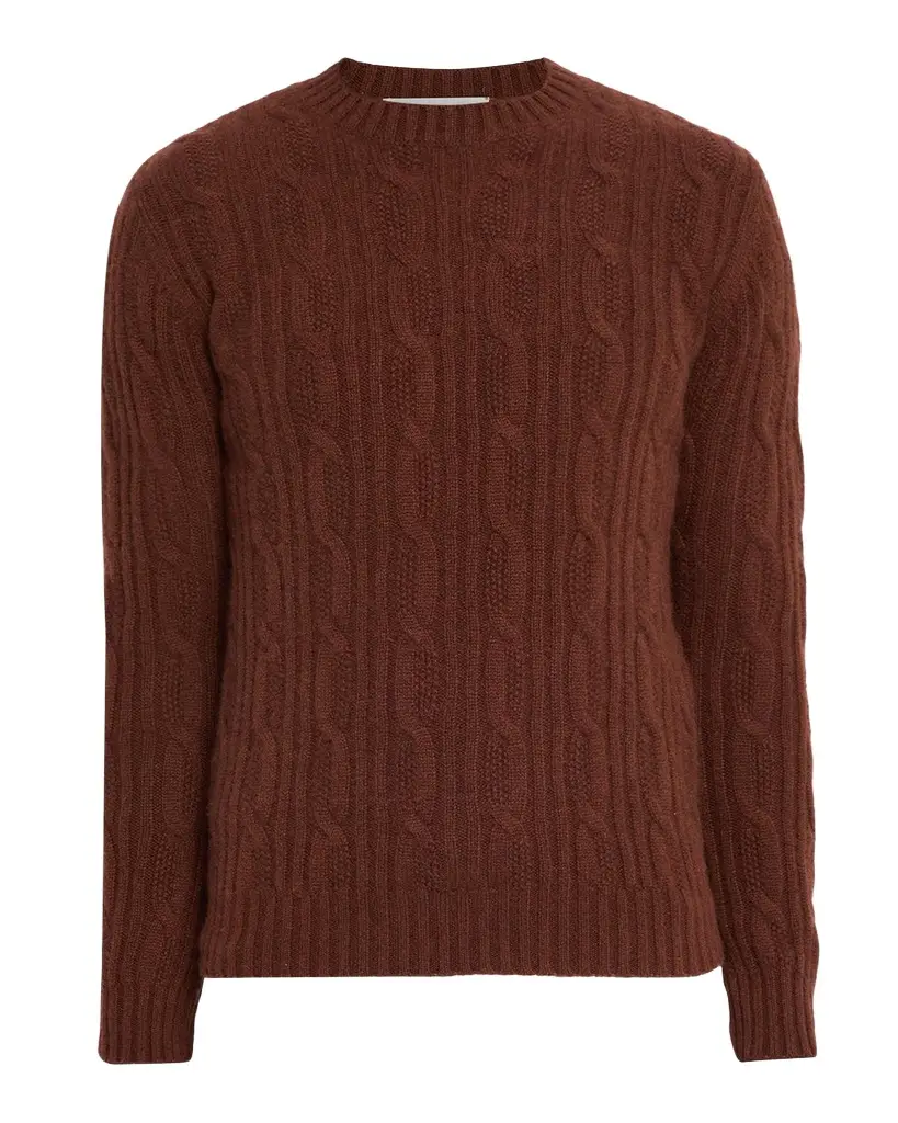 Men's Cashmere Cable Knit Crewneck Sweater Men's Cashmere Cable Knit Crewneck Sweater