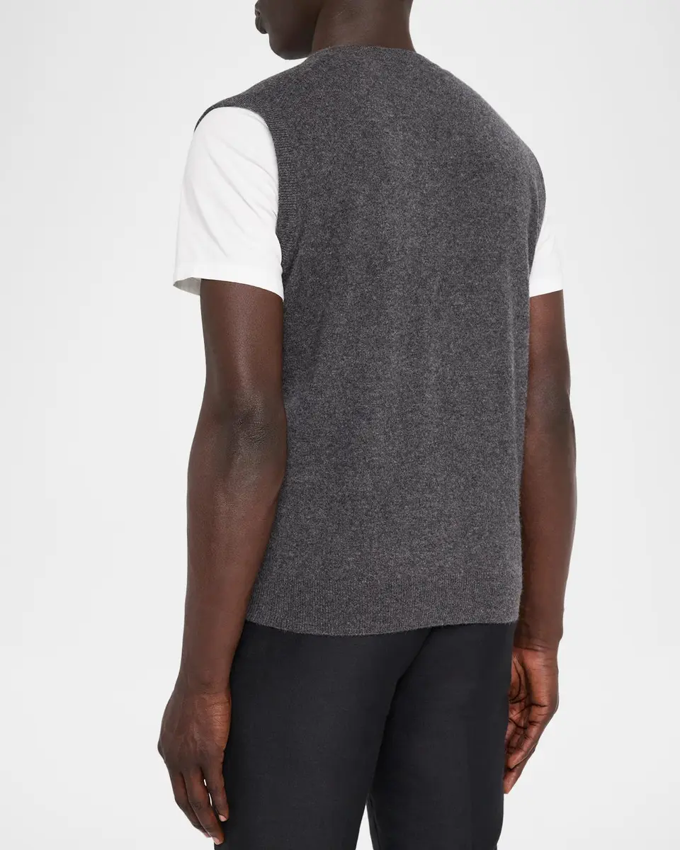 Neiman Marcus Cashmere Collection Men's Cashmere Jersey Knit Vest | Thumbnail 3 Neiman Marcus Cashmere Collection Men's Cashmere Jersey Knit Vest | Thumbnail 3