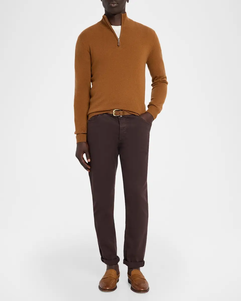 Neiman Marcus Cashmere Collection Men's Cashmere Quarter-Zip Sweater | Thumbnail 2 Neiman Marcus Cashmere Collection Men's Cashmere Quarter-Zip Sweater | Thumbnail 2
