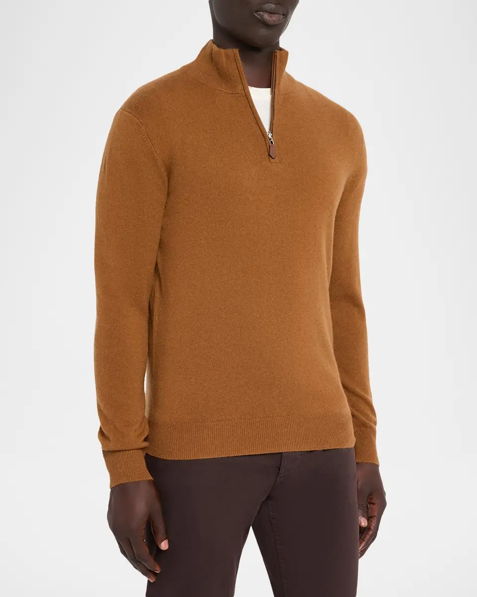 Neiman Marcus Cashmere Collection Men's Cashmere Quarter-Zip Sweater | Thumbnail 4 Neiman Marcus Cashmere Collection Men's Cashmere Quarter-Zip Sweater | Thumbnail 4
