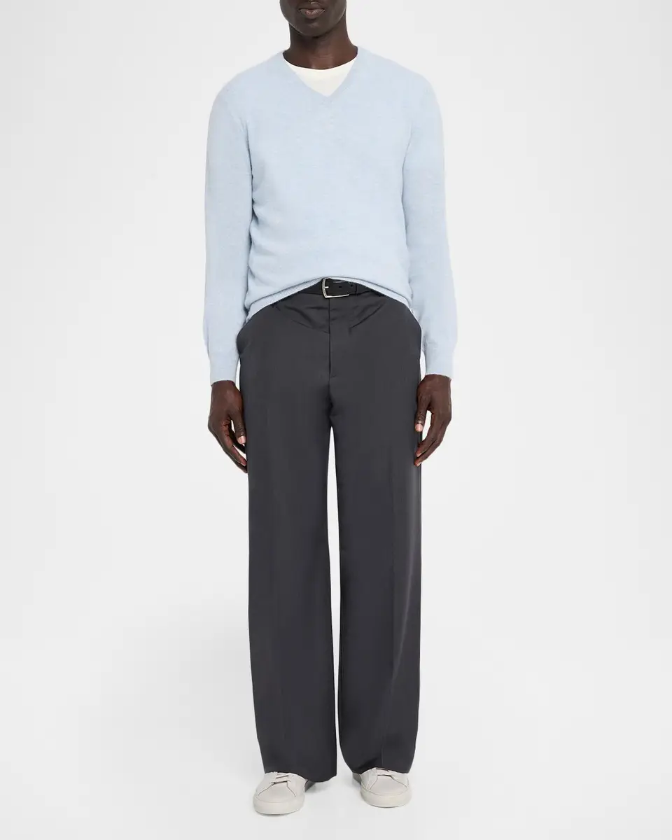 Neiman Marcus Cashmere Collection Men's Cashmere V-Neck Sweater | Thumbnail 2