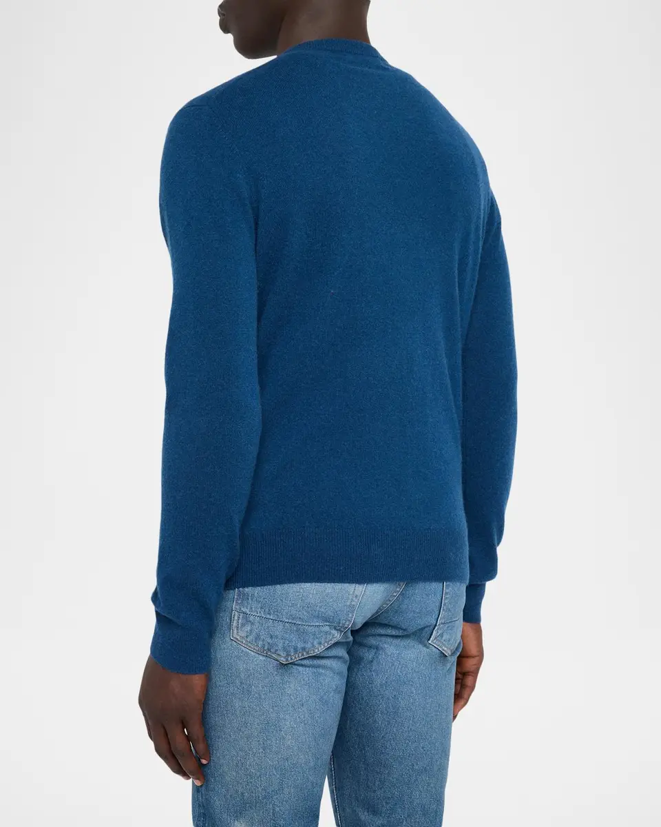 Neiman Marcus Cashmere Collection Men's Cashmere Crewneck Sweater | Thumbnail 3 Neiman Marcus Cashmere Collection Men's Cashmere Crewneck Sweater | Thumbnail 3