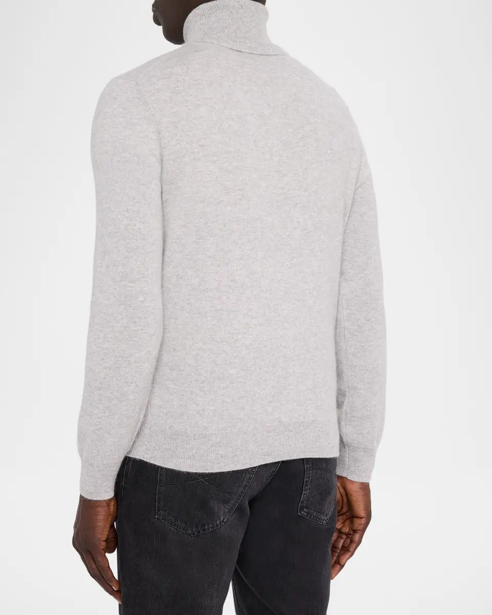 Neiman Marcus Cashmere Collection Men's Cashmere Melange Turtleneck Sweater | Thumbnail 3 Neiman Marcus Cashmere Collection Men's Cashmere Melange Turtleneck Sweater | Thumbnail 3