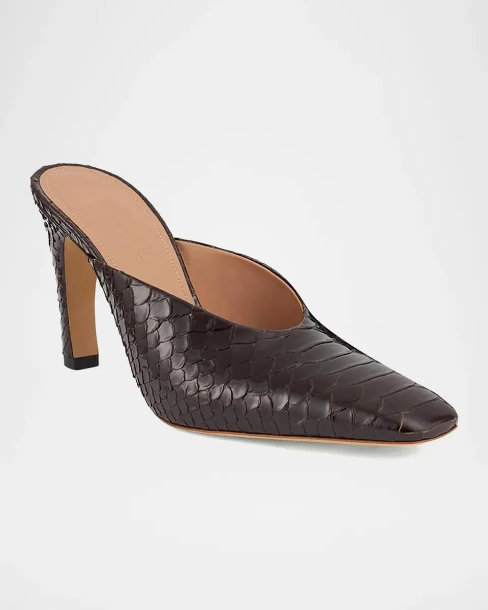 Malone Souliers Rowe 90MM Croc-Embossed Leather Mules | Thumbnail 2