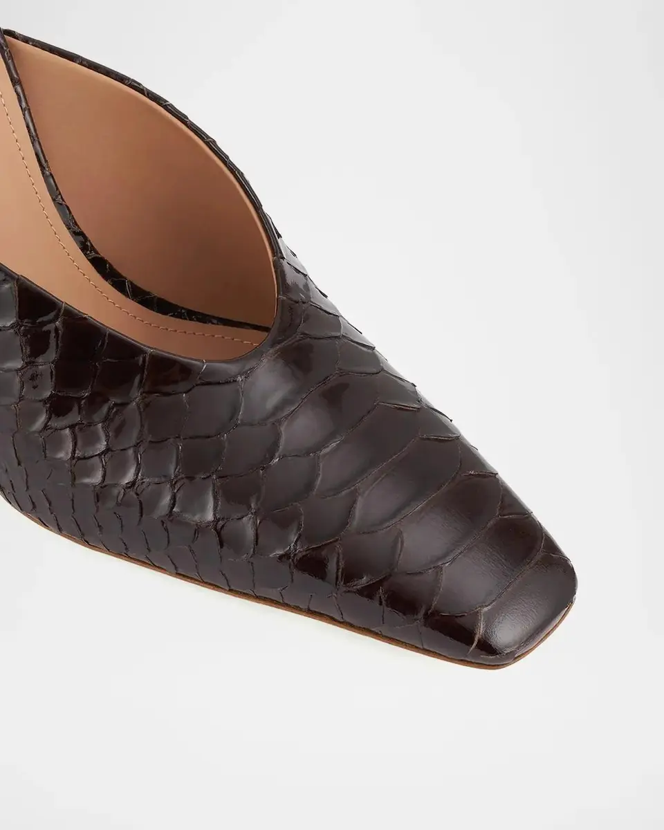 Malone Souliers Rowe 90MM Croc-Embossed Leather Mules | Thumbnail 4