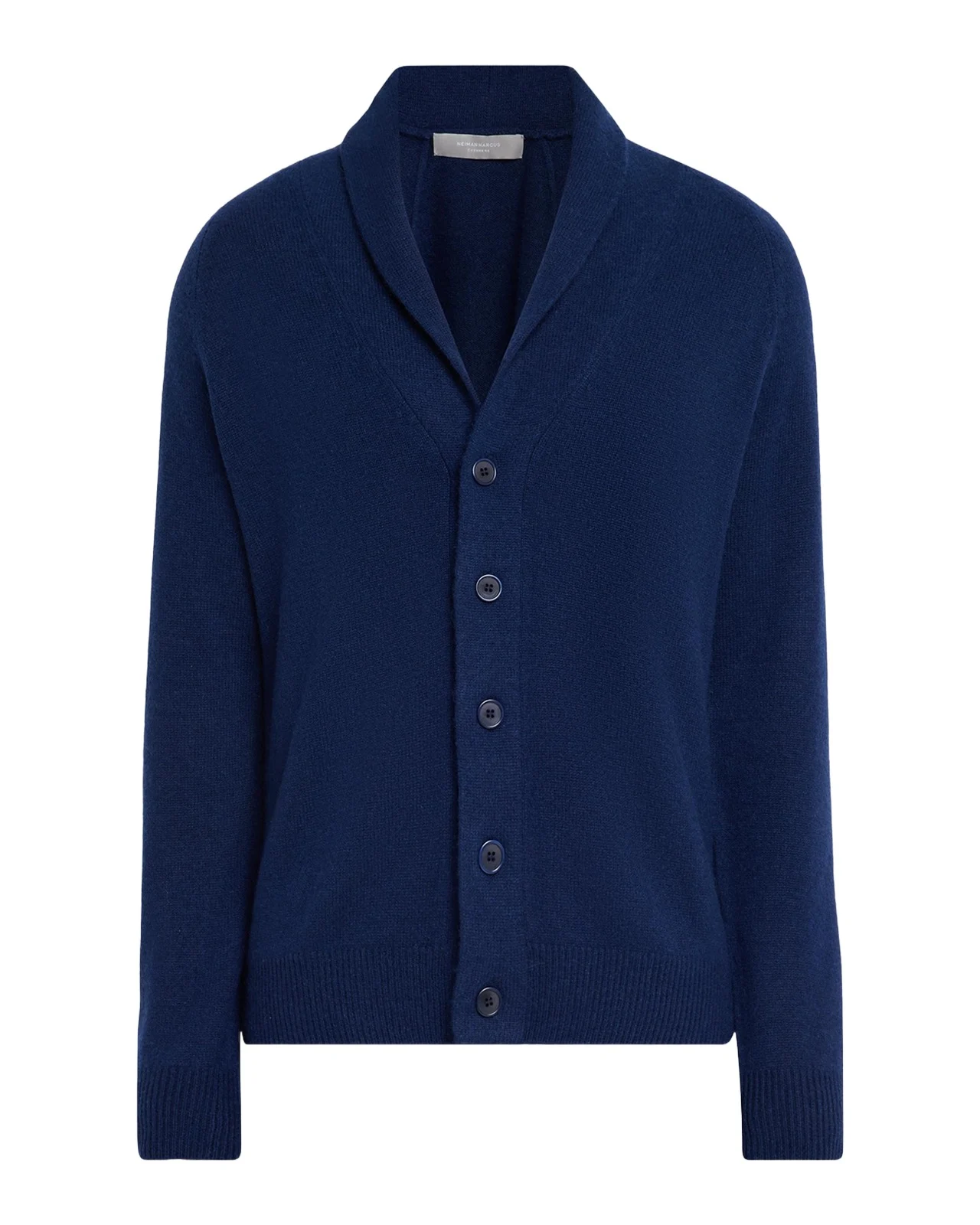 Men's Cashmere Jersey Knit Shawl-Collar Cardigan