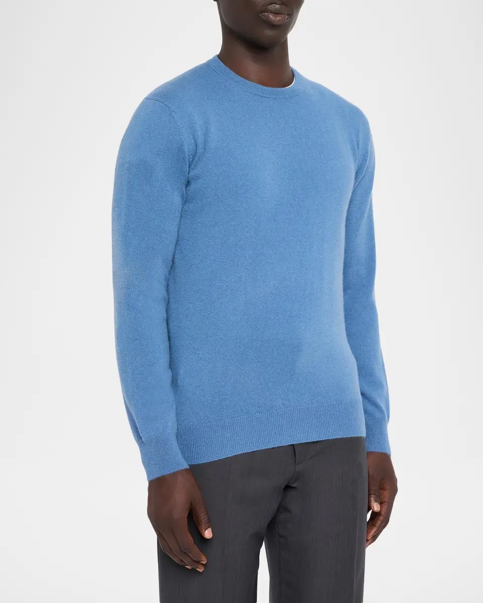 Neiman Marcus Cashmere Collection Men's Cashmere Crewneck Sweater | Thumbnail 4 Neiman Marcus Cashmere Collection Men's Cashmere Crewneck Sweater | Thumbnail 4