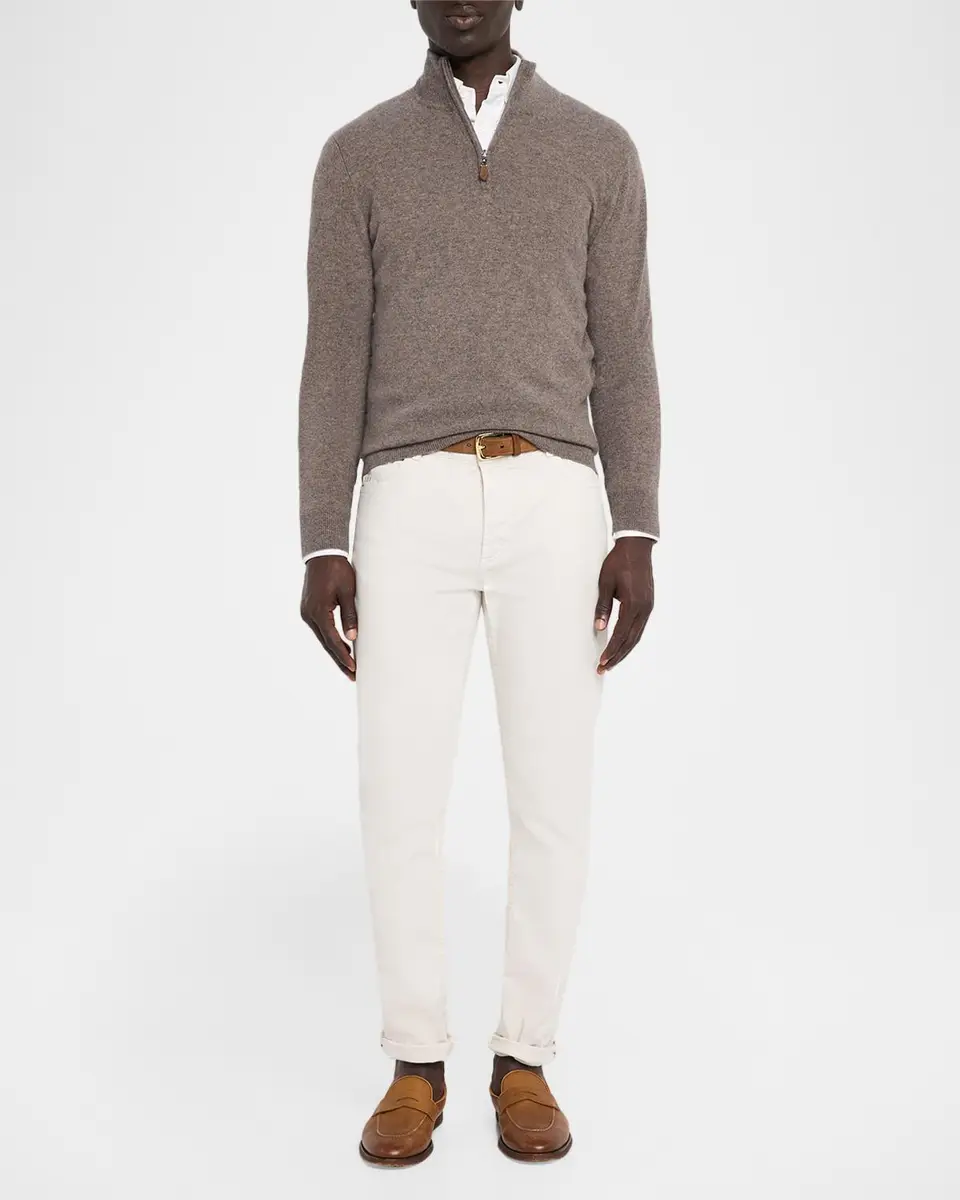 Neiman Marcus Cashmere Collection Men's Cashmere Quarter-Zip Sweater | Thumbnail 2