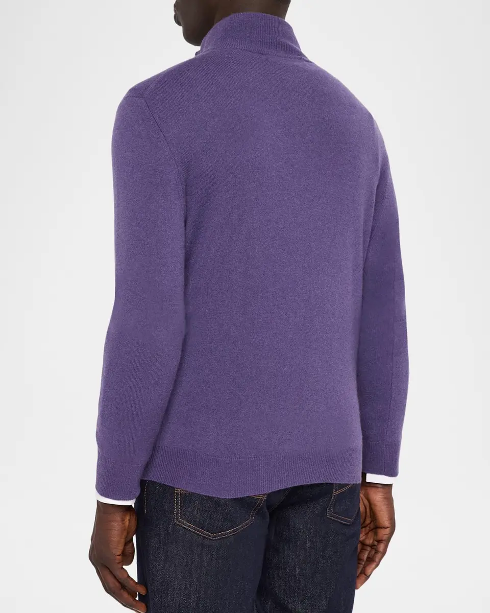 Neiman Marcus Cashmere Collection Men's Cashmere Quarter-Zip Sweater | Thumbnail 3 Neiman Marcus Cashmere Collection Men's Cashmere Quarter-Zip Sweater | Thumbnail 3