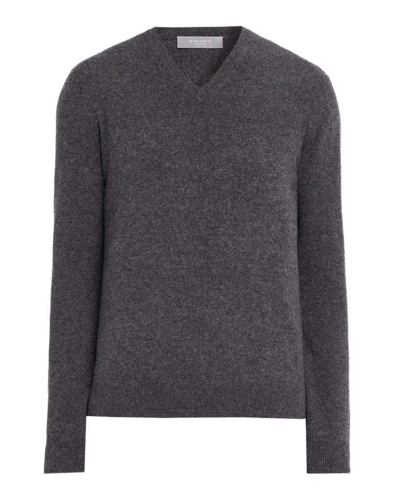 Neiman Marcus Cashmere Collection Men's Cashmere V-Neck Sweater