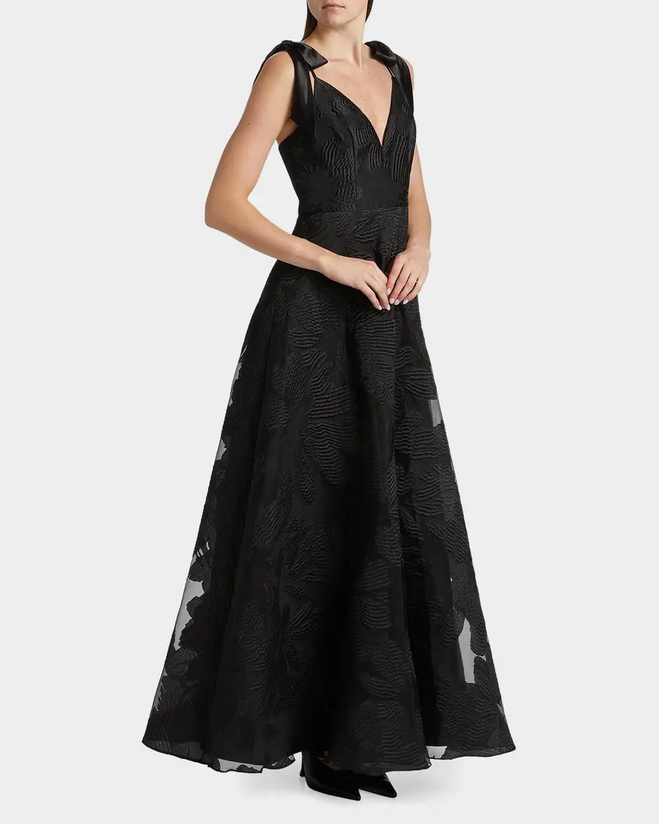 As It May Bow-Embellished Floral Jacquard Gown | Thumbnail 7 As It May Bow-Embellished Floral Jacquard Gown | Thumbnail 7