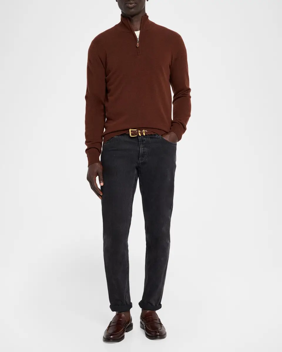 Neiman Marcus Cashmere Collection Men's Cashmere Quarter-Zip Sweater | Thumbnail 2