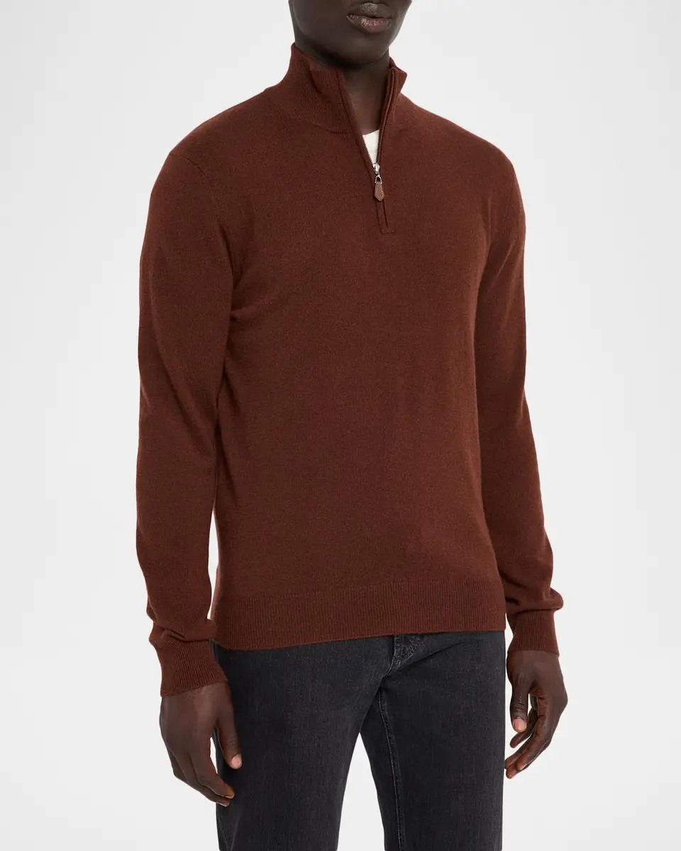 Neiman Marcus Cashmere Collection Men's Cashmere Quarter-Zip Sweater | Thumbnail 4