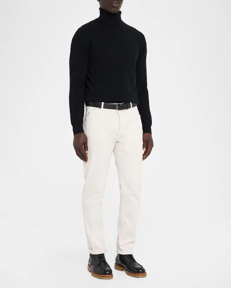Neiman Marcus Cashmere Collection Men's Cashmere Melange Turtleneck Sweater | Thumbnail 2 Neiman Marcus Cashmere Collection Men's Cashmere Melange Turtleneck Sweater | Thumbnail 2