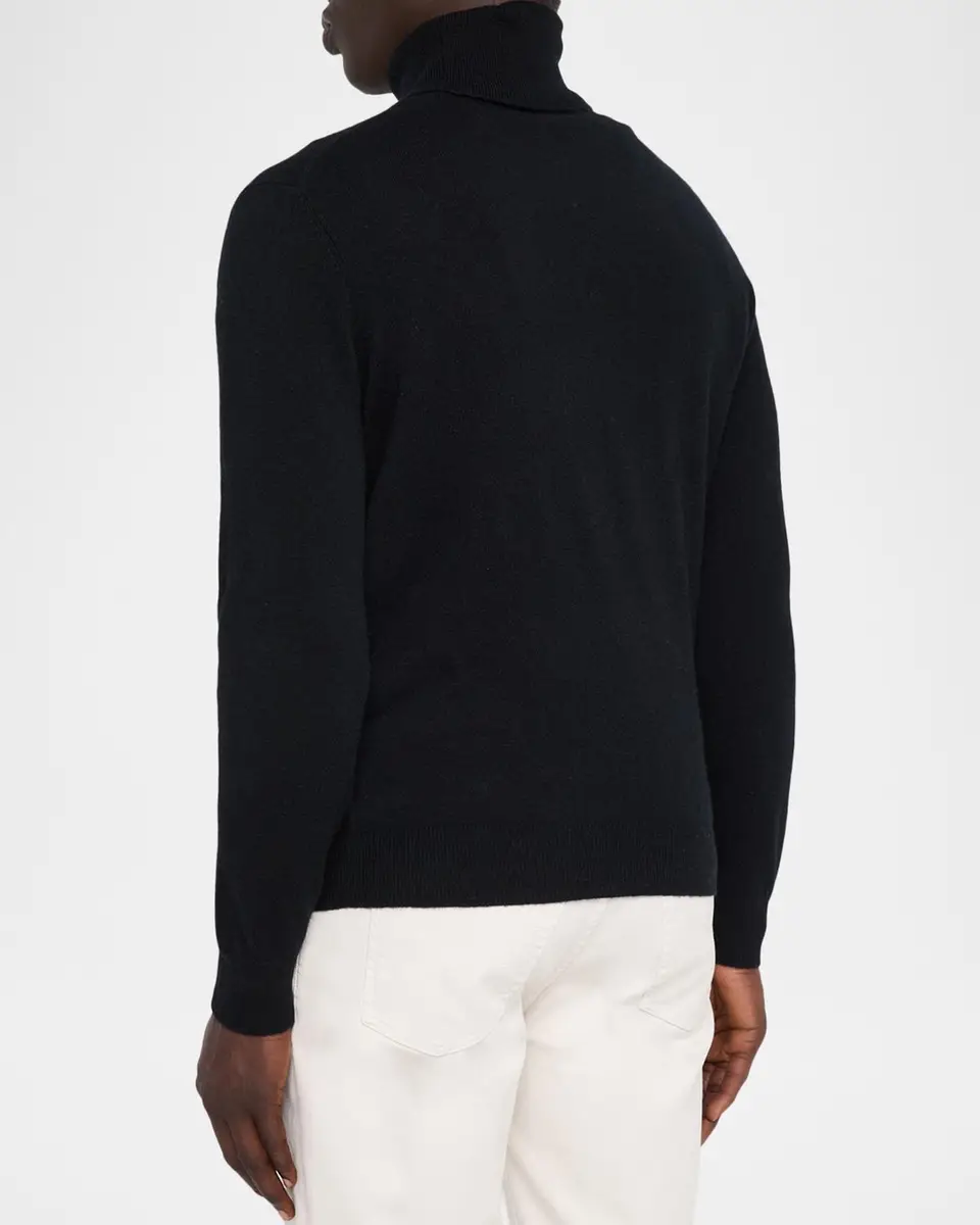 Neiman Marcus Cashmere Collection Men's Cashmere Melange Turtleneck Sweater | Thumbnail 3 Neiman Marcus Cashmere Collection Men's Cashmere Melange Turtleneck Sweater | Thumbnail 3