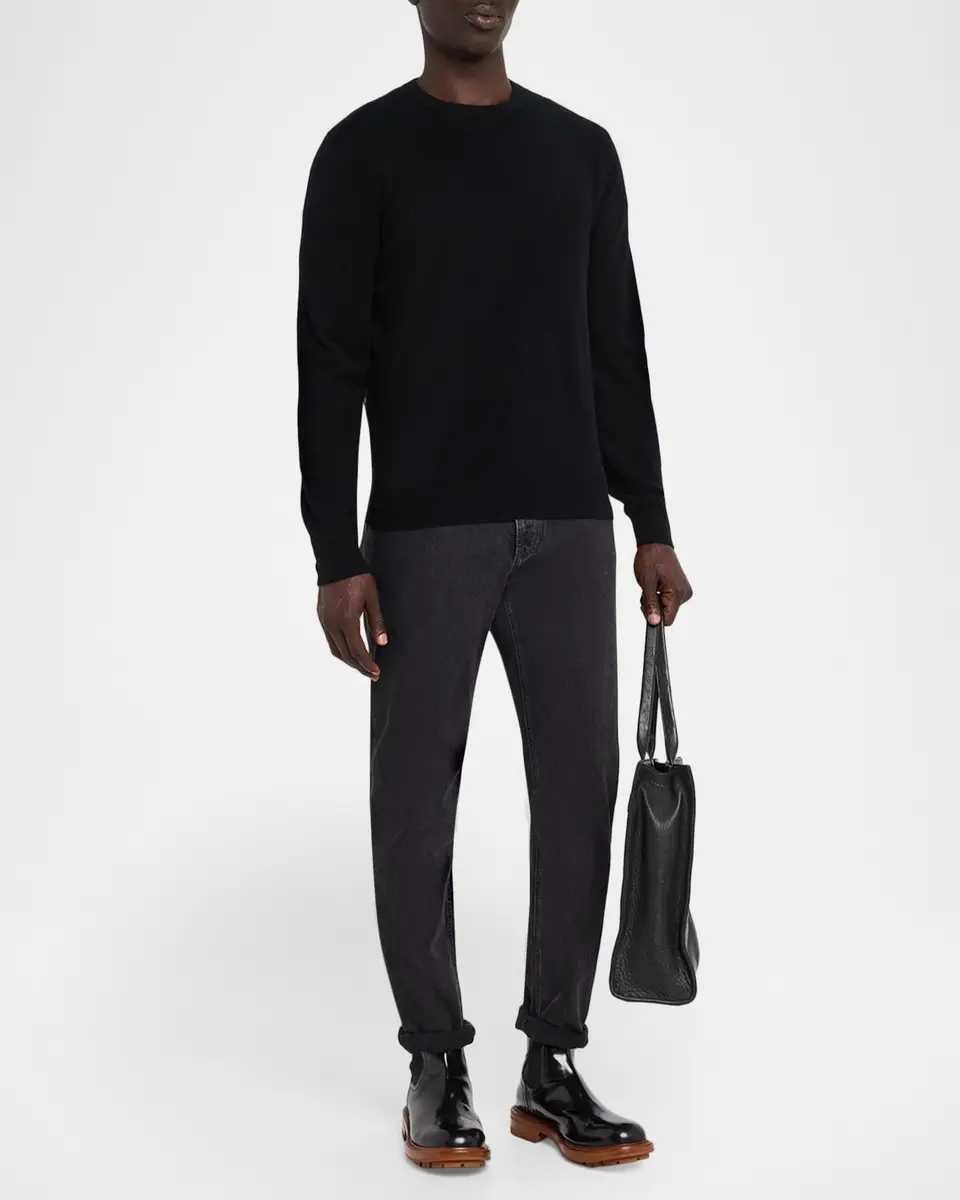 Neiman Marcus Cashmere Collection Men's Cashmere Crewneck Sweater | Thumbnail 2 Neiman Marcus Cashmere Collection Men's Cashmere Crewneck Sweater | Thumbnail 2