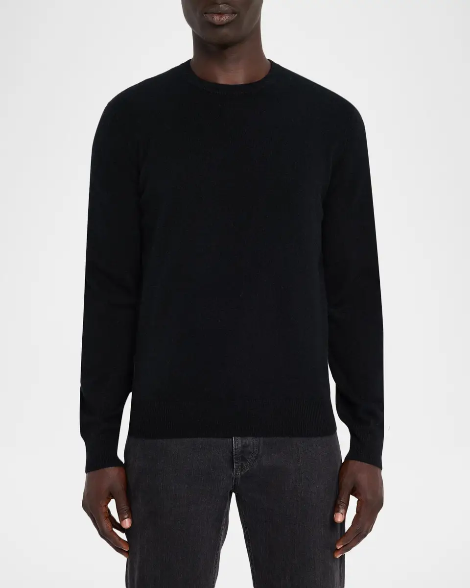 Neiman Marcus Cashmere Collection Men's Cashmere Crewneck Sweater | Thumbnail 4 Neiman Marcus Cashmere Collection Men's Cashmere Crewneck Sweater | Thumbnail 4