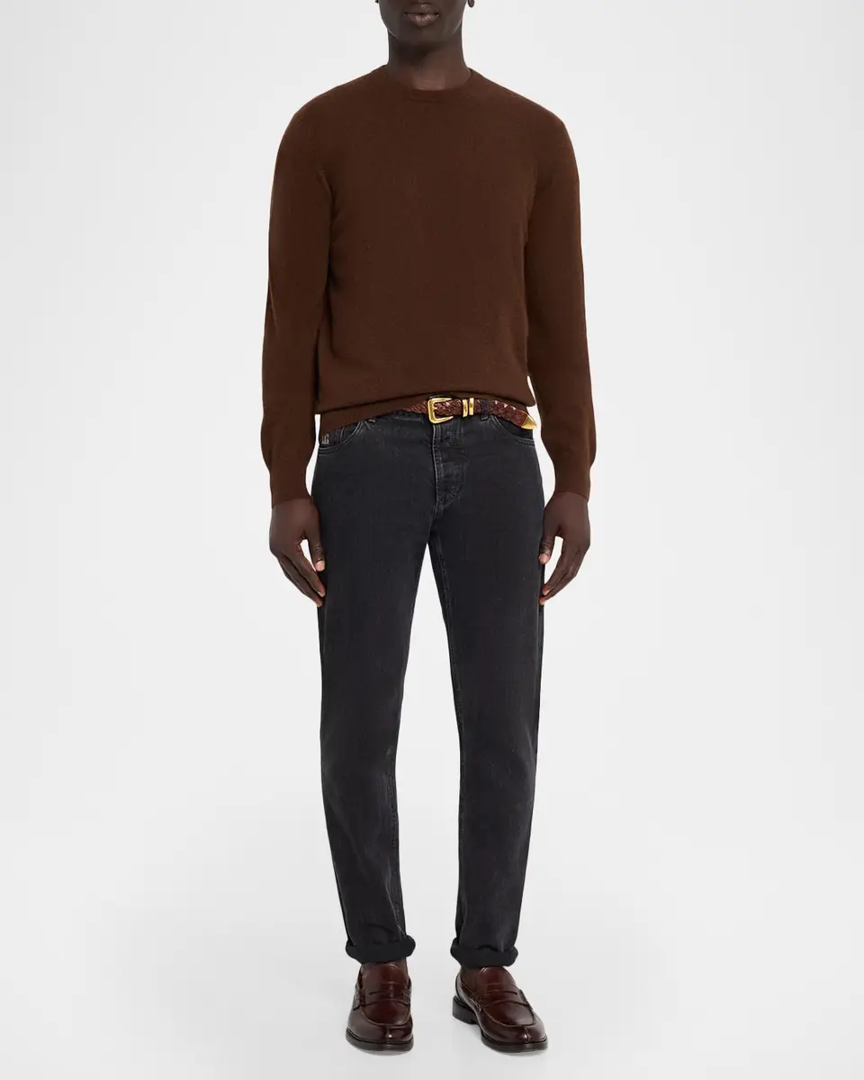 Neiman Marcus Cashmere Collection Men's Cashmere Crewneck Sweater | Thumbnail 2 Neiman Marcus Cashmere Collection Men's Cashmere Crewneck Sweater | Thumbnail 2