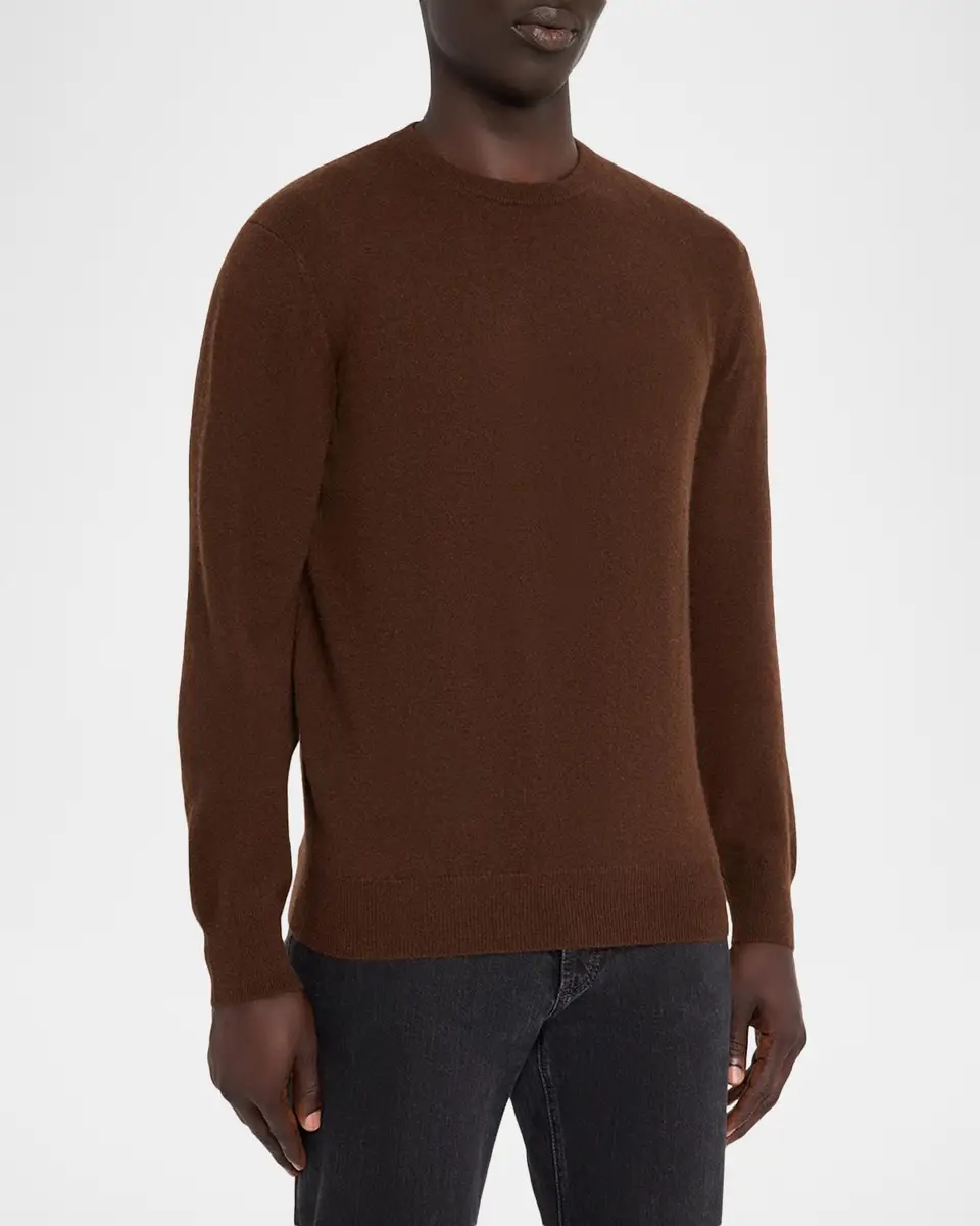 Neiman Marcus Cashmere Collection Men's Cashmere Crewneck Sweater | Thumbnail 4 Neiman Marcus Cashmere Collection Men's Cashmere Crewneck Sweater | Thumbnail 4