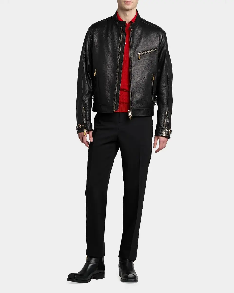 Versace Leather Moto Jacket | Thumbnail 2 Versace Leather Moto Jacket | Thumbnail 2