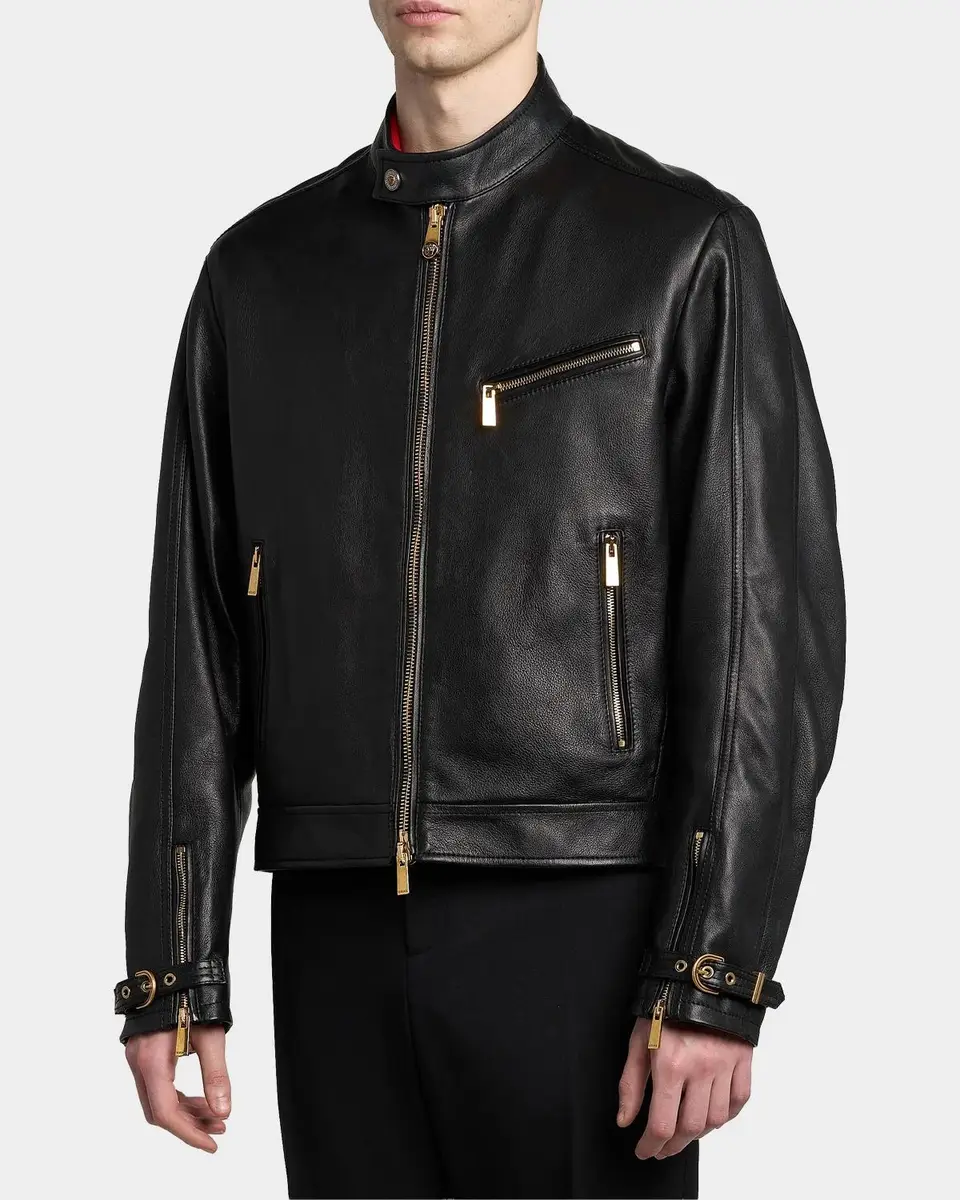 Versace Leather Moto Jacket | Thumbnail 4 Versace Leather Moto Jacket | Thumbnail 4