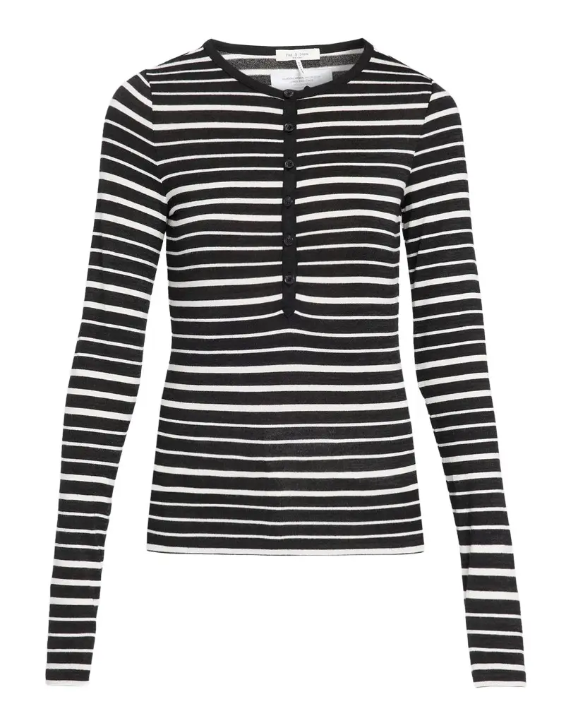 rag & bone The Knit Striped Henley