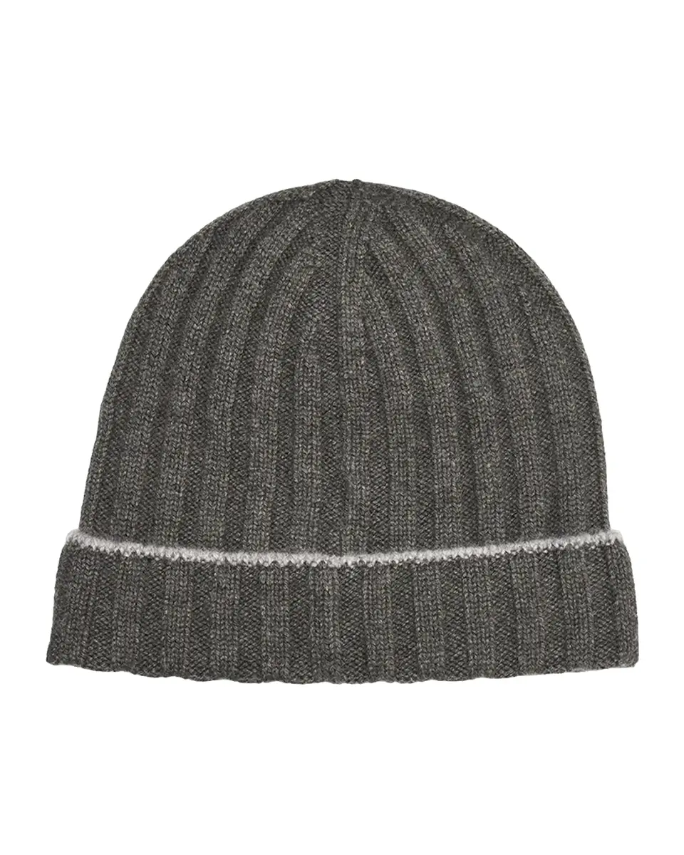 Brunello Cucinelli Men's Tipped Cashmere Rib-Knit Beanie Hat | Thumbnail 2 Brunello Cucinelli Men's Tipped Cashmere Rib-Knit Beanie Hat | Thumbnail 2