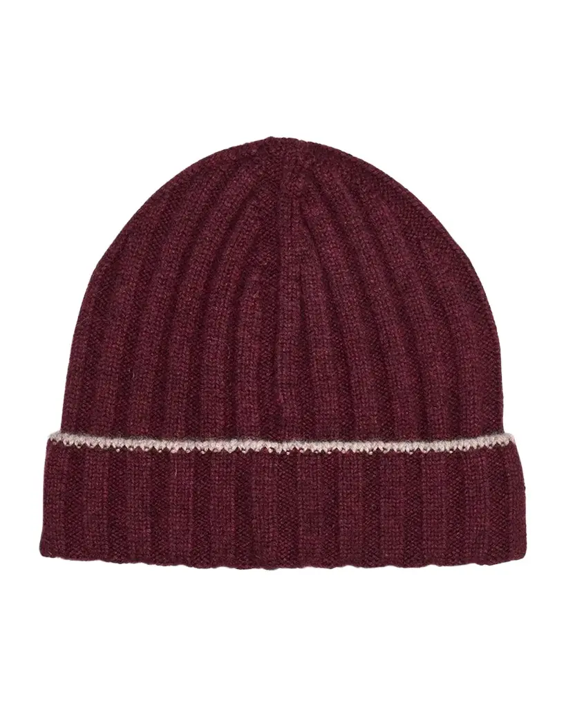 Brunello Cucinelli Men's Tipped Cashmere Rib-Knit Beanie Hat
