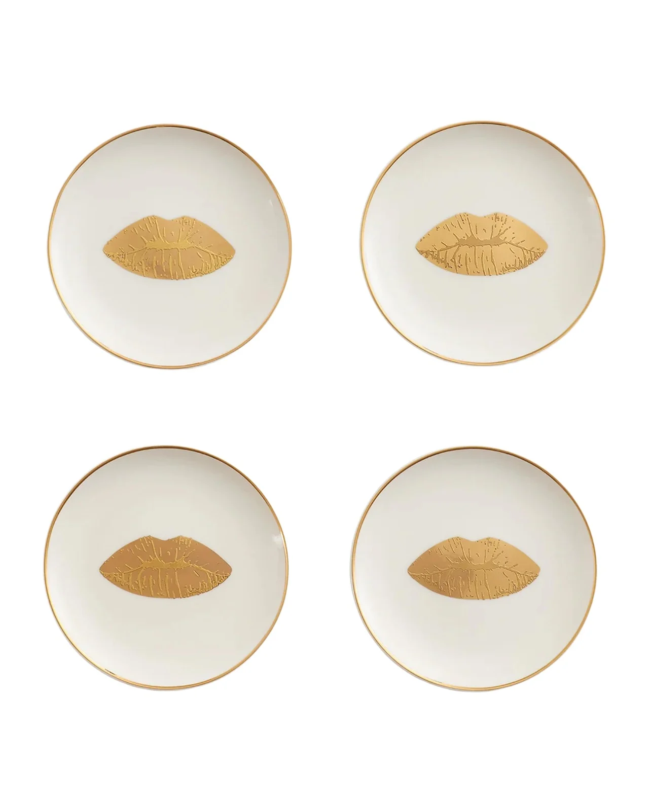 Jonathan Adler Lips 4-Piece Porcelain Coaster Set