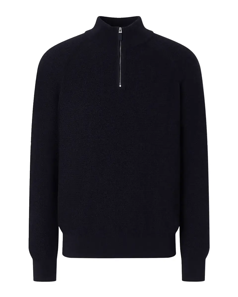 Zegna Men's Cashmere Texture-Knit Quarter-Zip Sweater | Thumbnail 2 Zegna Men's Cashmere Texture-Knit Quarter-Zip Sweater | Thumbnail 2