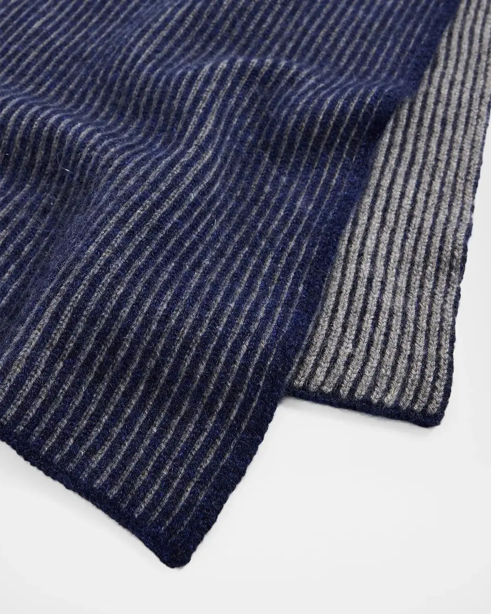 Brunello Cucinelli Men's Vanise Cashmere Ribbed Scarf | Thumbnail 4 Brunello Cucinelli Men's Vanise Cashmere Ribbed Scarf | Thumbnail 4
