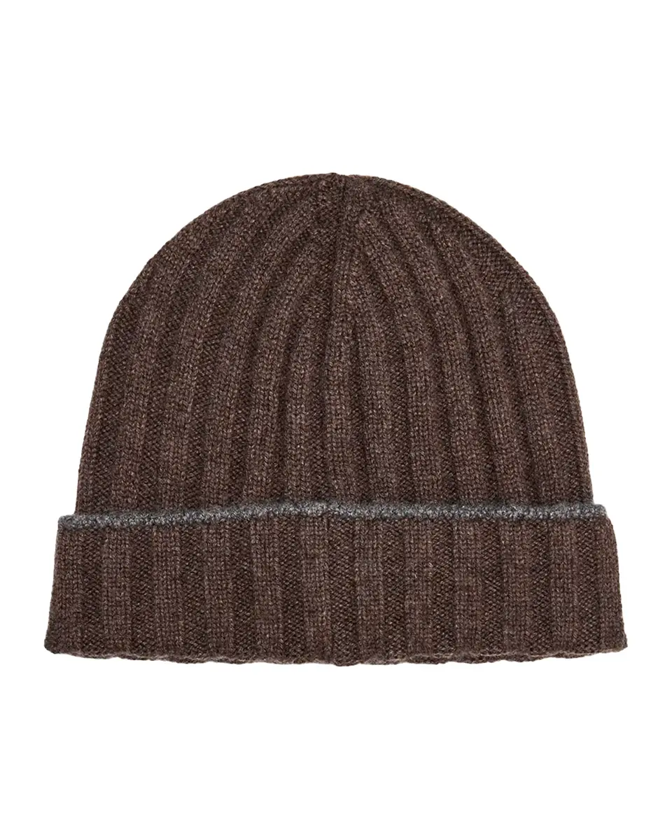 Brunello Cucinelli Men's Tipped Cashmere Rib-Knit Beanie Hat | Thumbnail 2 Brunello Cucinelli Men's Tipped Cashmere Rib-Knit Beanie Hat | Thumbnail 2