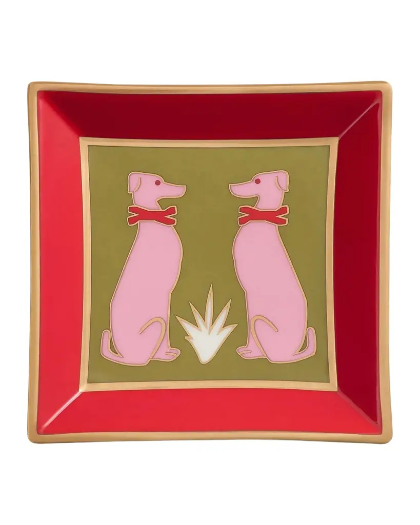Jonathan Adler Playa Greyhound Porcelain Square Tray