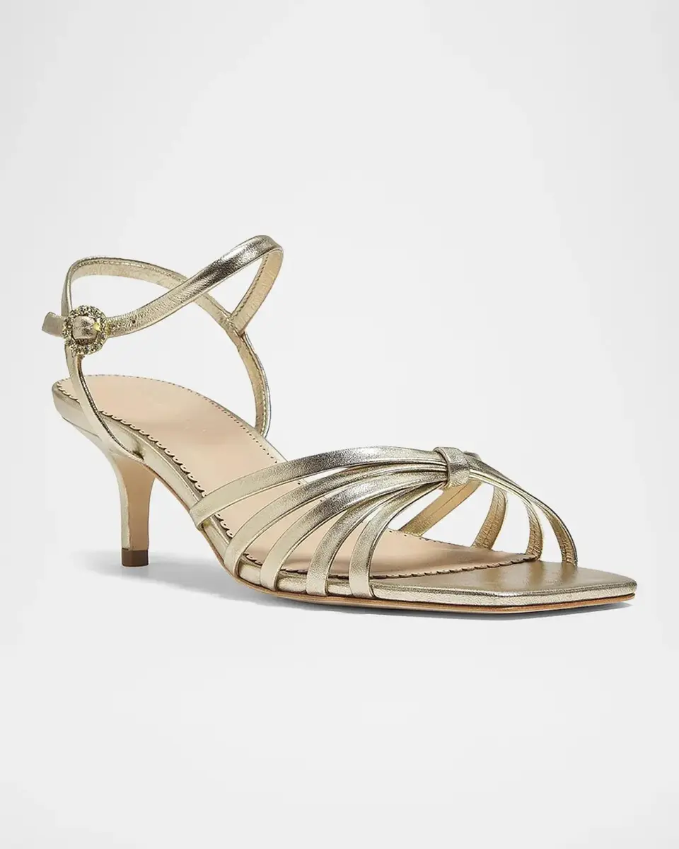 Cinq à Sept Malia Strappy Leather Kitten-Heel Sandals | Thumbnail 5