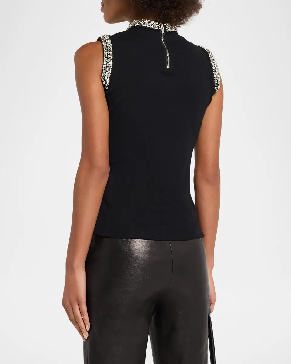 Generation Love Lavinia Crystal-Embellished Mock-Neck Tank Top | Thumbnail 3 Generation Love Lavinia Crystal-Embellished Mock-Neck Tank Top | Thumbnail 3