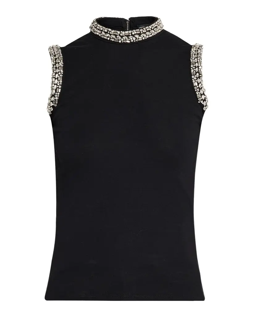 Generation Love Lavinia Crystal-Embellished Mock-Neck Tank Top