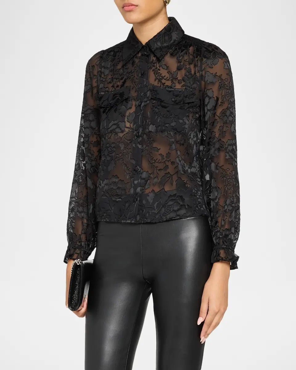 Generation Love Priya Floral Burnout Shirt | Thumbnail 4 Generation Love Priya Floral Burnout Shirt | Thumbnail 4