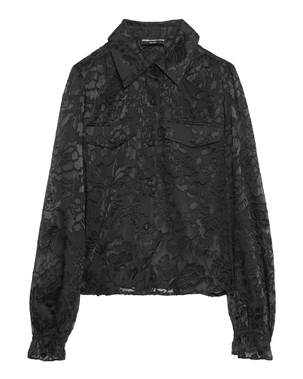 Priya Floral Burnout Shirt Priya Floral Burnout Shirt