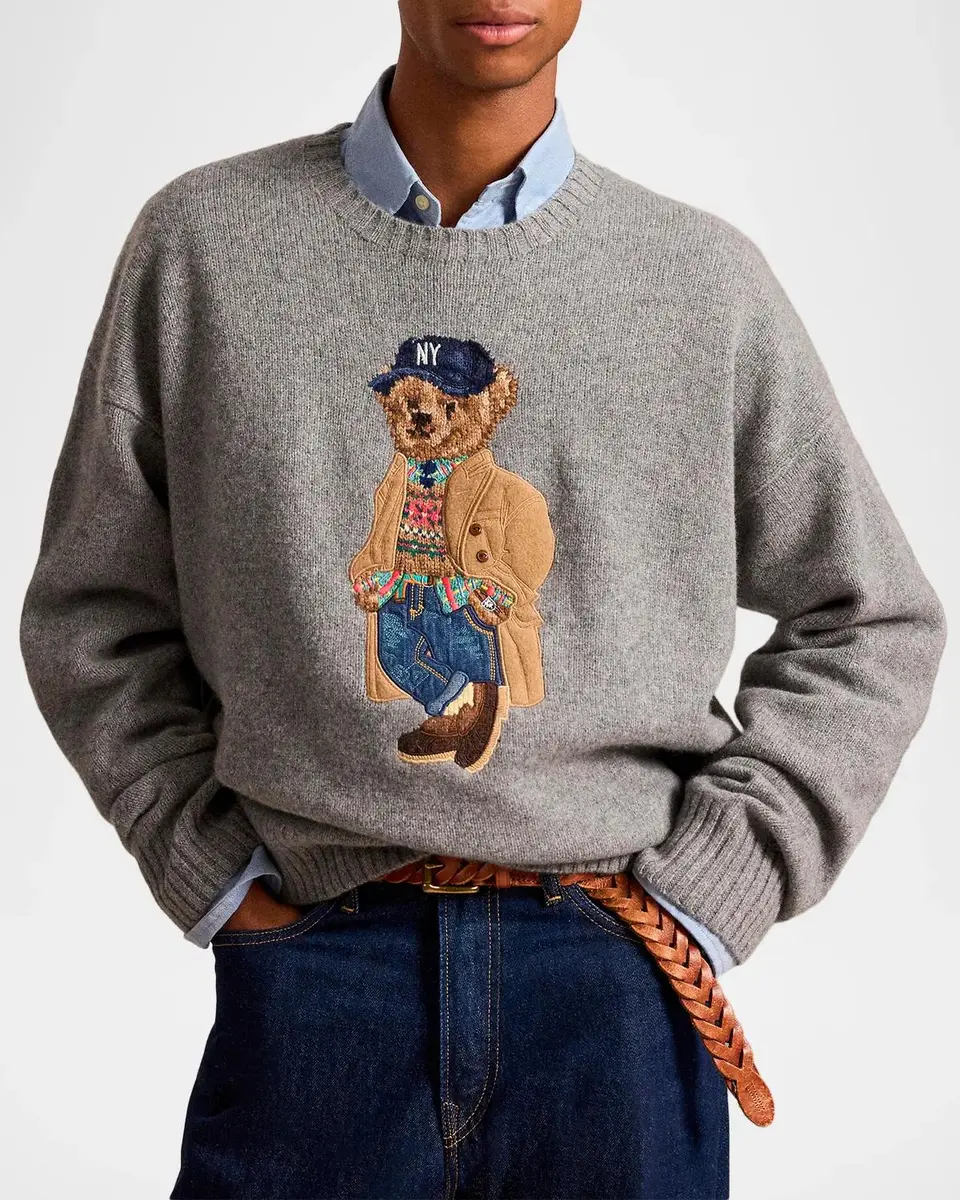 Polo Ralph Lauren Men's Wool-Blend Polo Bear Sweater | Thumbnail 4 Polo Ralph Lauren Men's Wool-Blend Polo Bear Sweater | Thumbnail 4