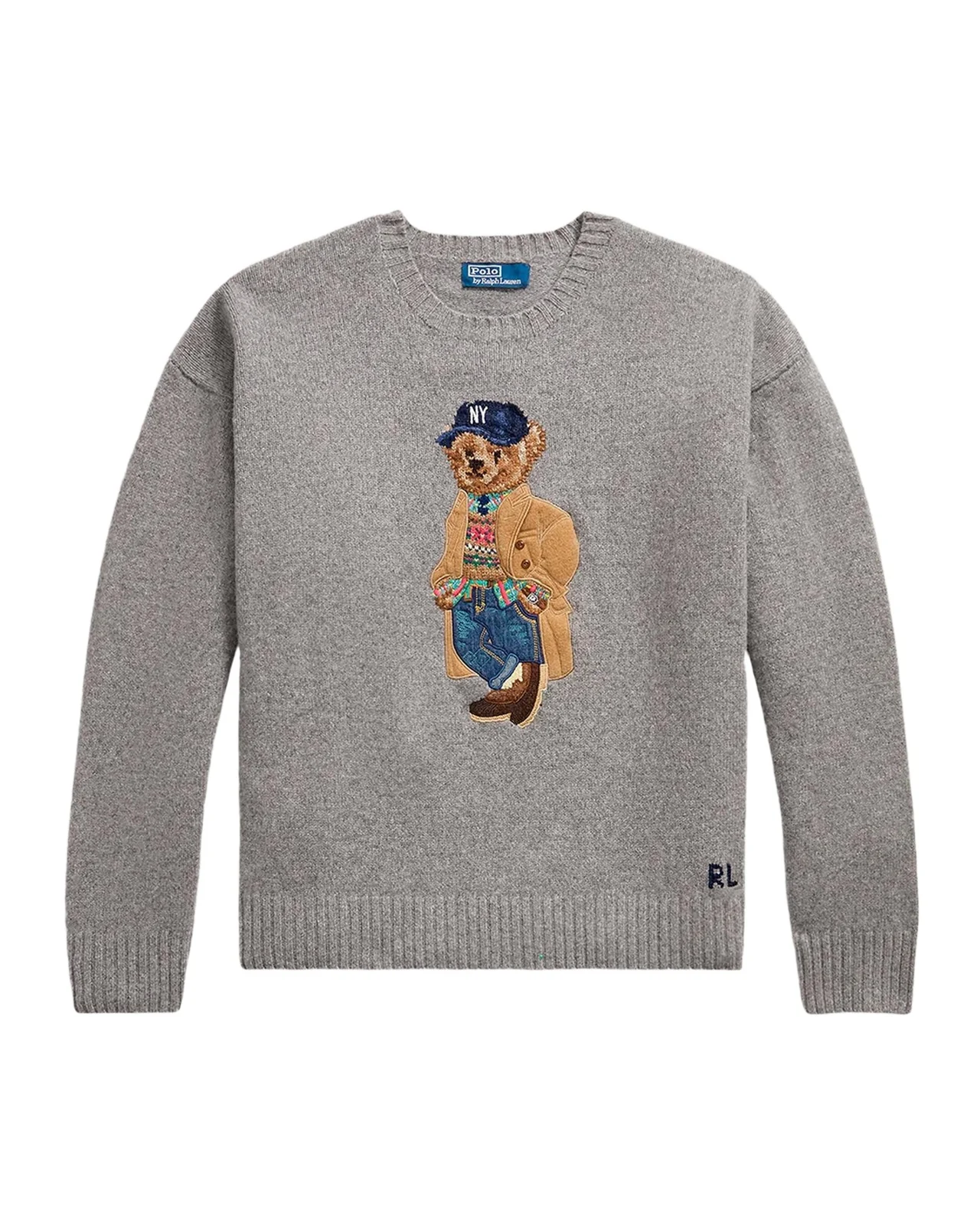 Men's Wool-Blend Polo Bear Sweater Men's Wool-Blend Polo Bear Sweater